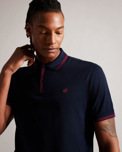 Dynam Monogram Diamond Knit Polo Shirt