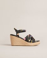 Cardone Floral Espadrille Platform Sandals