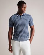 Radwint Short Sleeve Textured Striped Polo Shirt