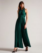 Meriahh Halter Neck Jumpsuit With wrap Bodice