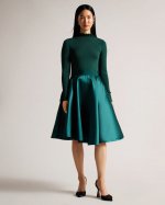 Zadi Knitted Frill Full Skirt Dress