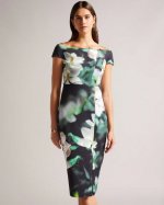 Layylez Bardot Bodycon Midi Dress