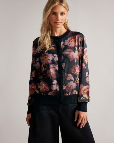 Raetini Floral Print Cardigan