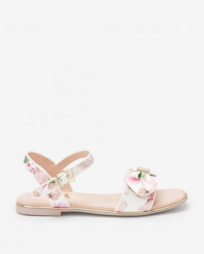 Ebhilin Floral Print Bow Sandals