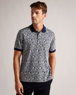 Coreo Geometric Knit Polo Shirt