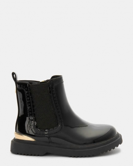 Kaliey Patent Faux Leather Chelsea Boots - Click Image to Close