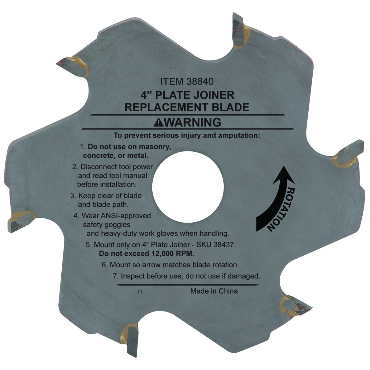 WARRIOR 4 in., 6T Plate Joiner Circular Saw Blade