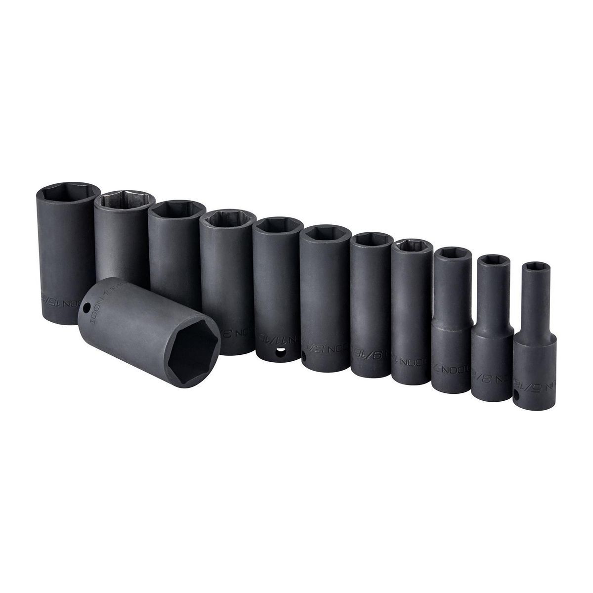 ICON 3/8 in. Drive SAE Professional Deep Impact Socket Set, 12 Piece