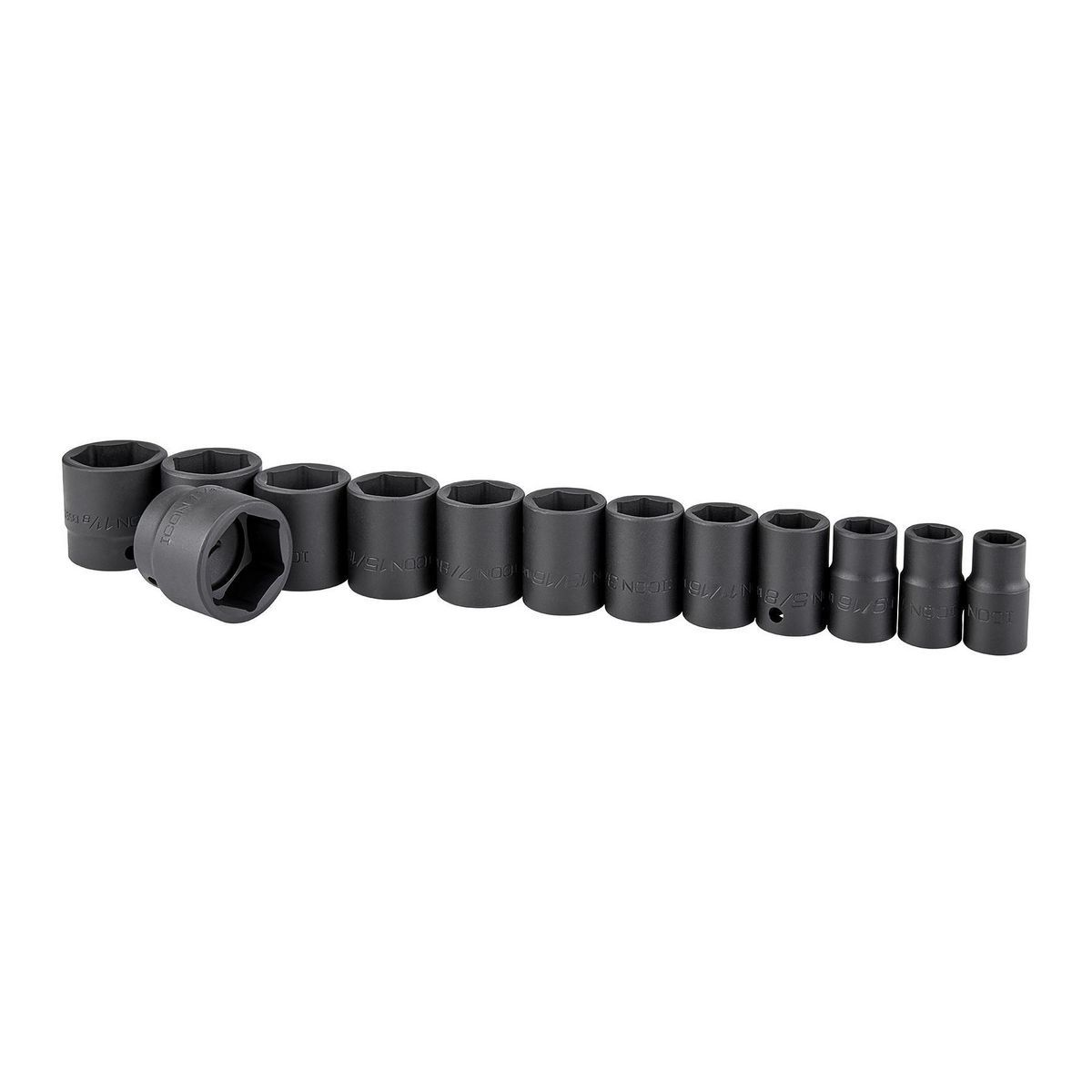 ICON 1/2 in. Drive SAE Professional Impact Socket Set, 13 Piece