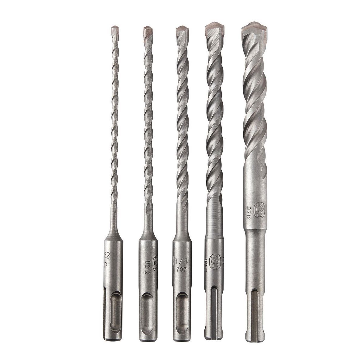 HERCULES SDS-PLUS Type Rotary Hammer Bits Set, 5 Piece