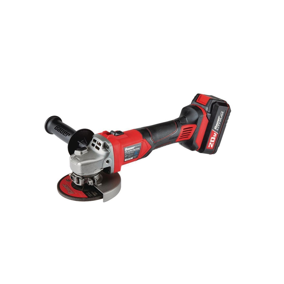 BAUER 20V Cordless 4-1/2 in. Slide Switch Angle Grinder - Tool Only