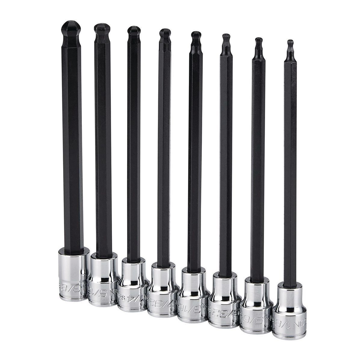 ICON 3/8 in. Drive SAE Professional Long Ball Hex Bit Socket Set, 8 Piece