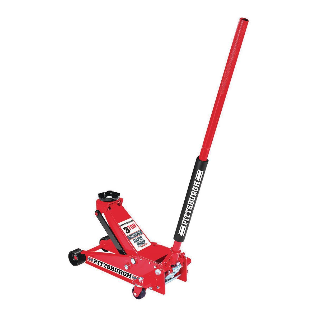 PITTSBURGH 3 ton Floor Jack with RAPID PUMP, Red