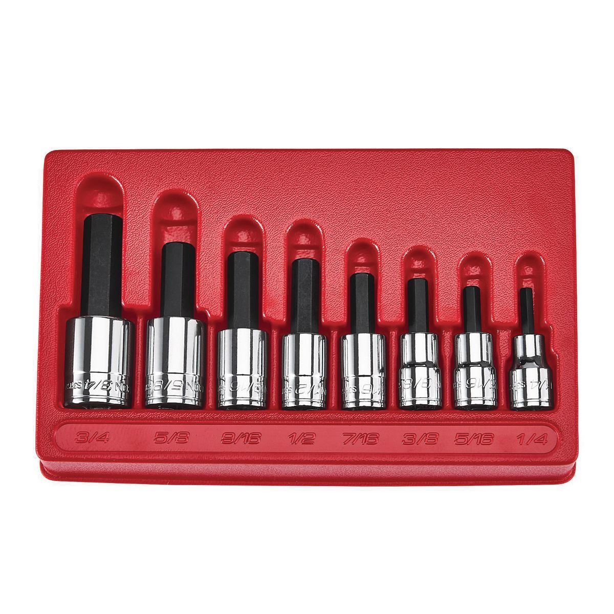 ICON 1/2 in. Drive SAE Professional Hex Bit Socket Set, 8 Piece