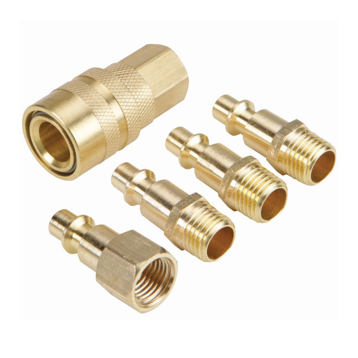 CENTRAL PNEUMATIC Brass Industrial Quick Coupler Starter Set, 5 Piece