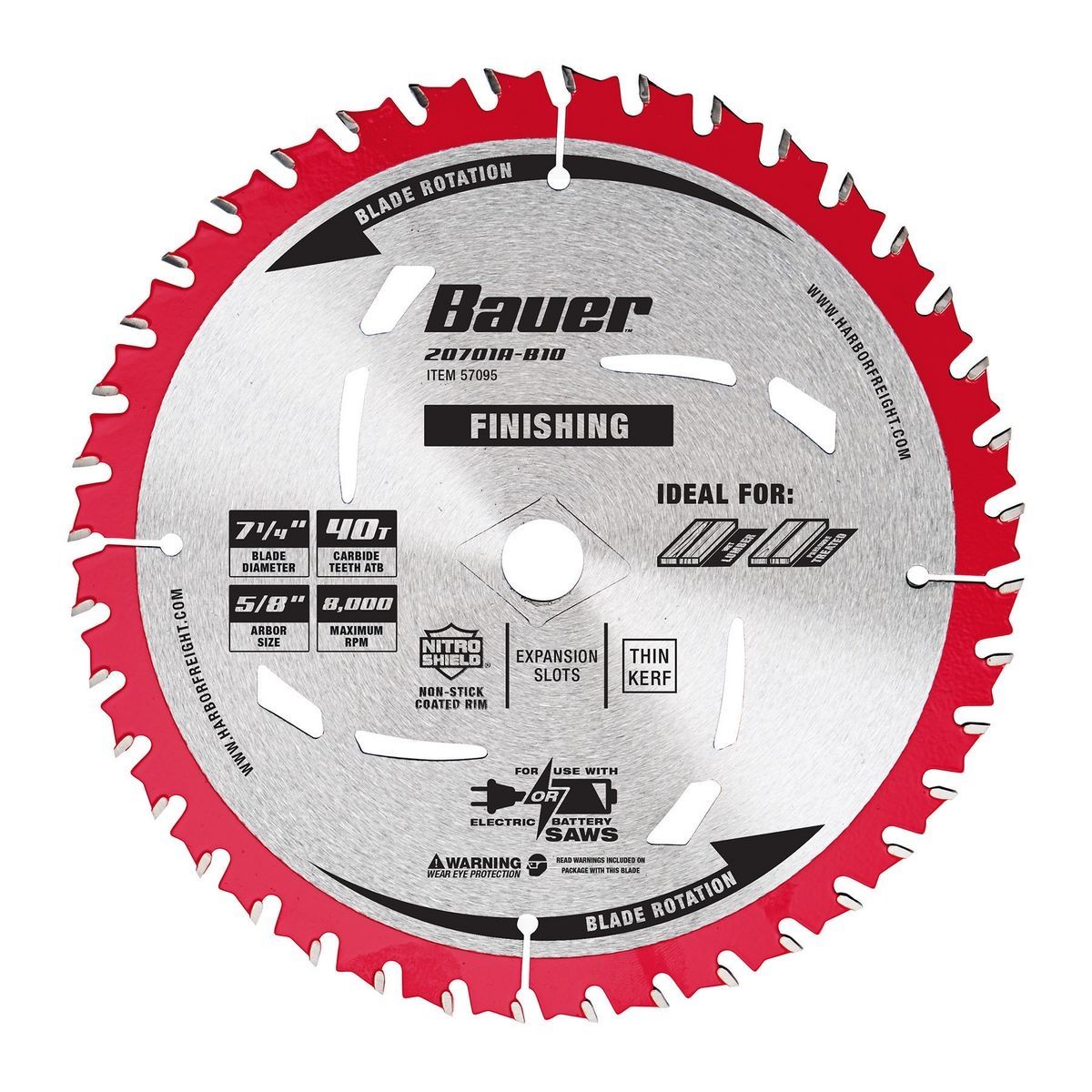 BAUER 7-1/4 in., 40T Finishing Circular Saw Blade