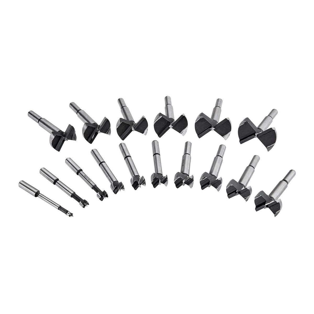 WARRIOR 1/4 in. - 2-1/8 in. Forstner Drill Bit Set With 3/8 in. Shanks, 16 Pc.