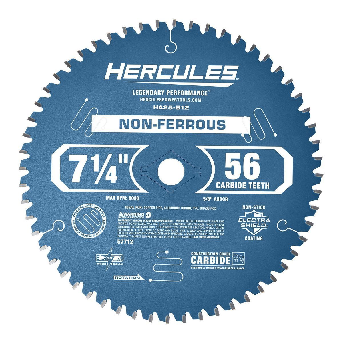 HERCULES 7-1/4 in., 56T Non-Ferrous Circular Saw Blade