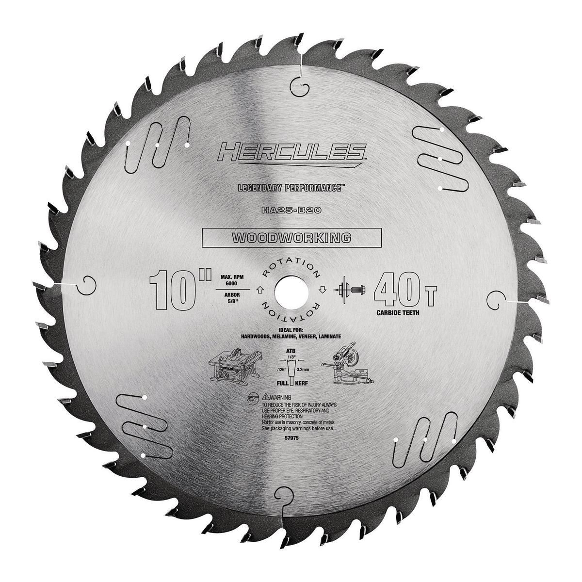 HERCULES 10 in., 40T Woodworking Miter and Table Saw Blade