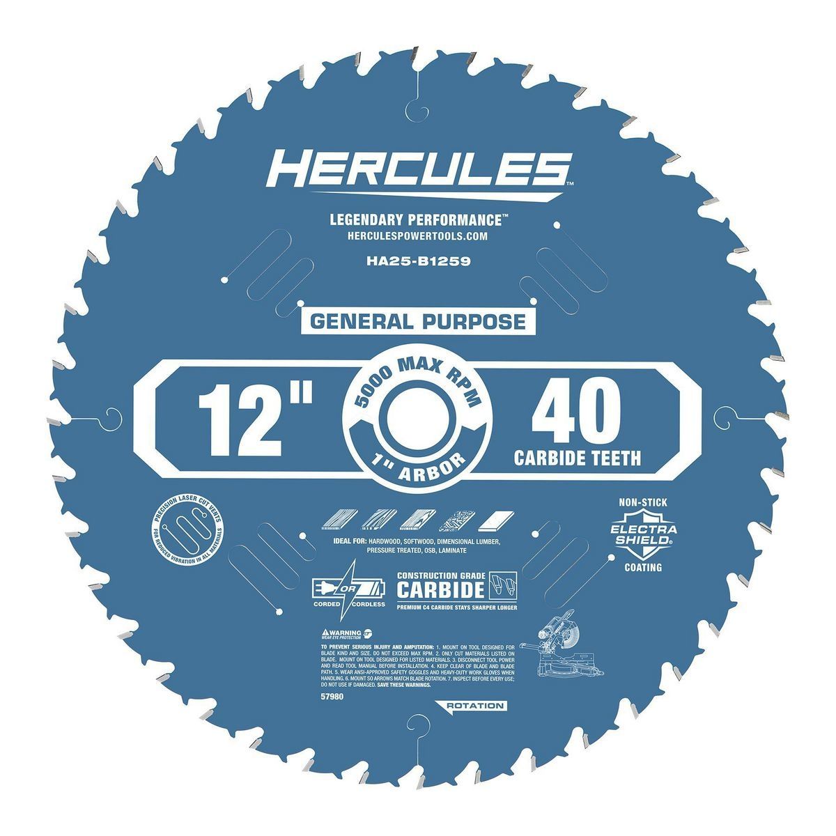 HERCULES 12 in. , 40T General Purpose Miter Saw Blade