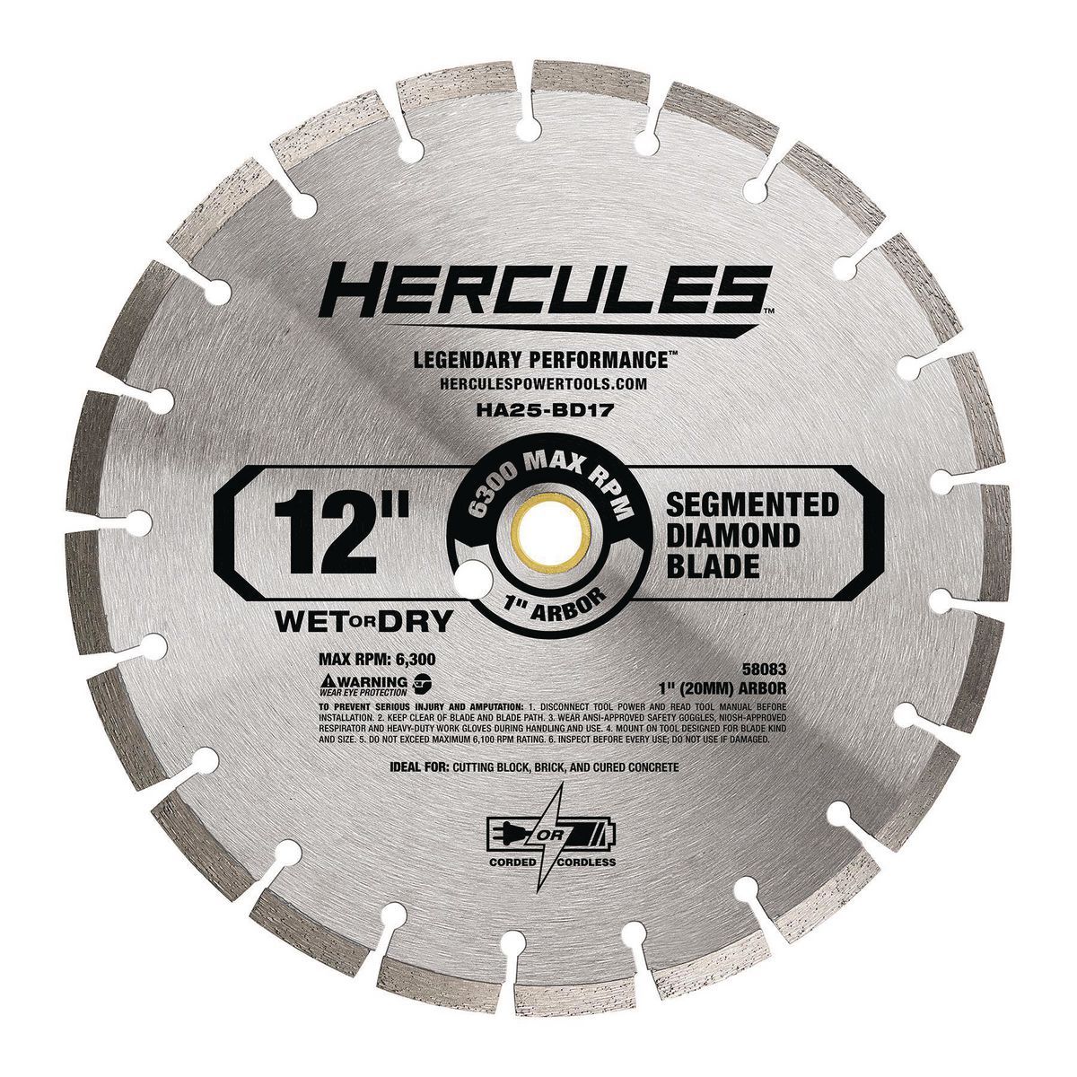 HERCULES 12 in. Segmented Rim Diamond Blade