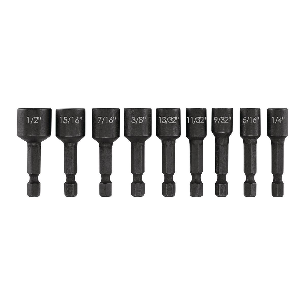 HERCULES 1-3/4 in. Impact Rated Magnetic SAE Nut Setters, 9-Piece