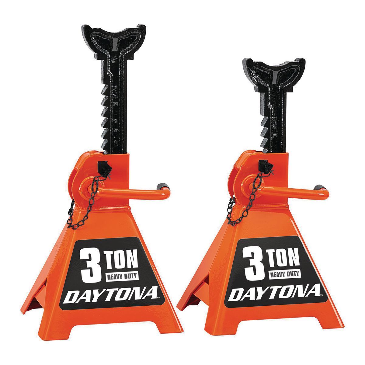 DAYTONA 3 Ton Heavy Duty Ratcheting Jack Stands, Orange