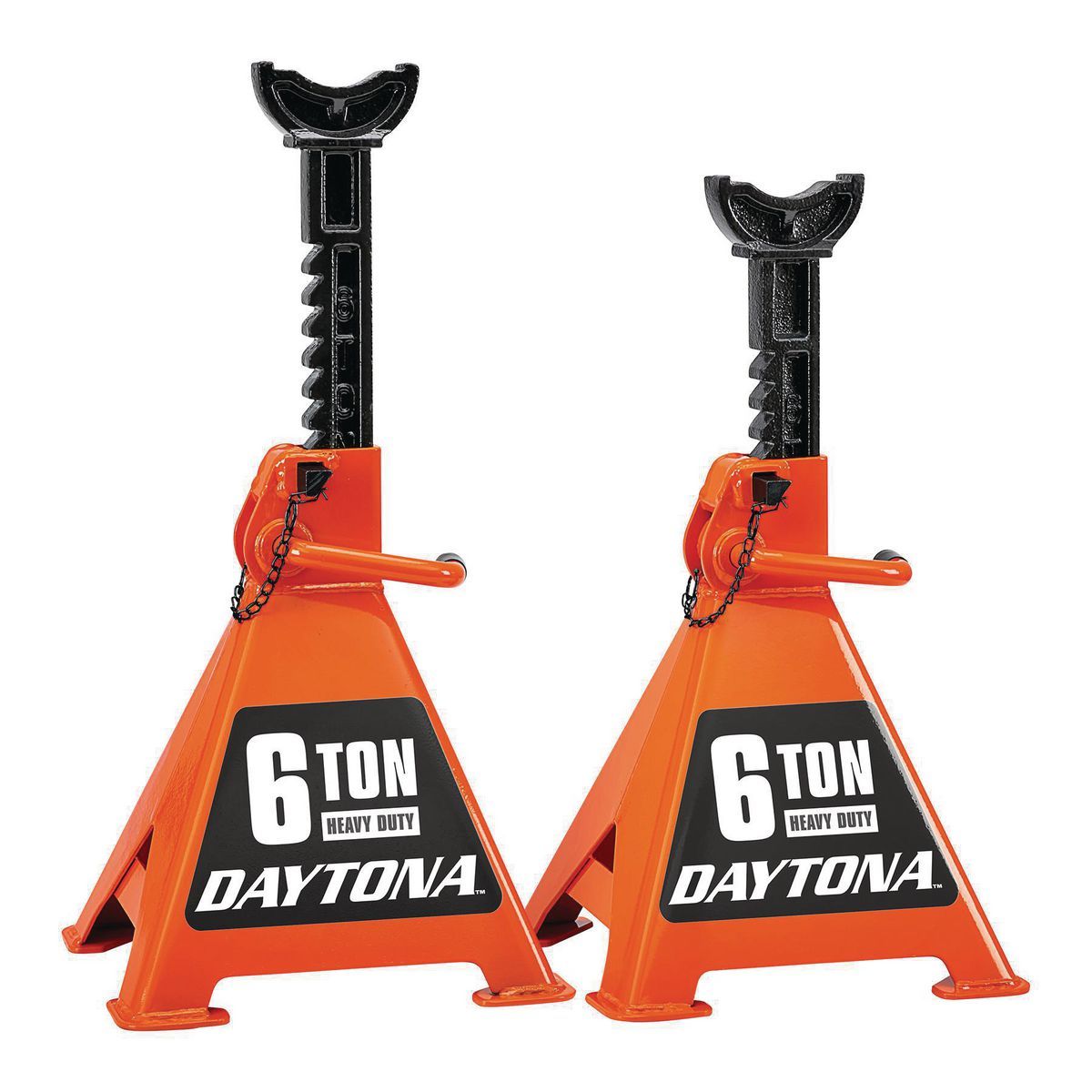 DAYTONA 6 Ton Heavy Duty Ratcheting Jack Stands, Orange