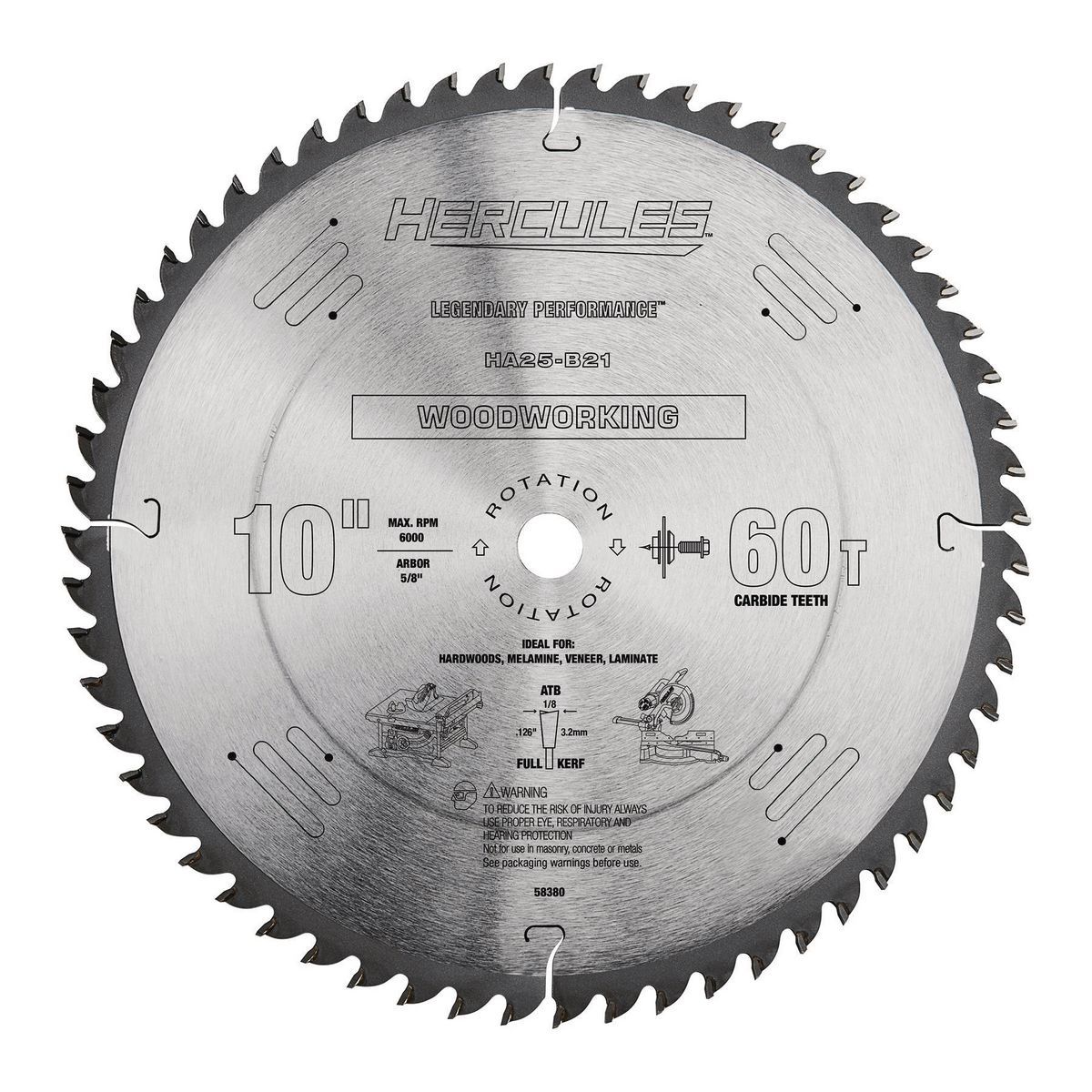 HERCULES 10 in., 60T Woodworking Circular Saw Blade