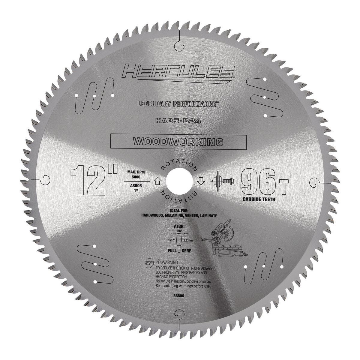 HERCULES 12 in., 96T Woodworking Miter Saw Blade