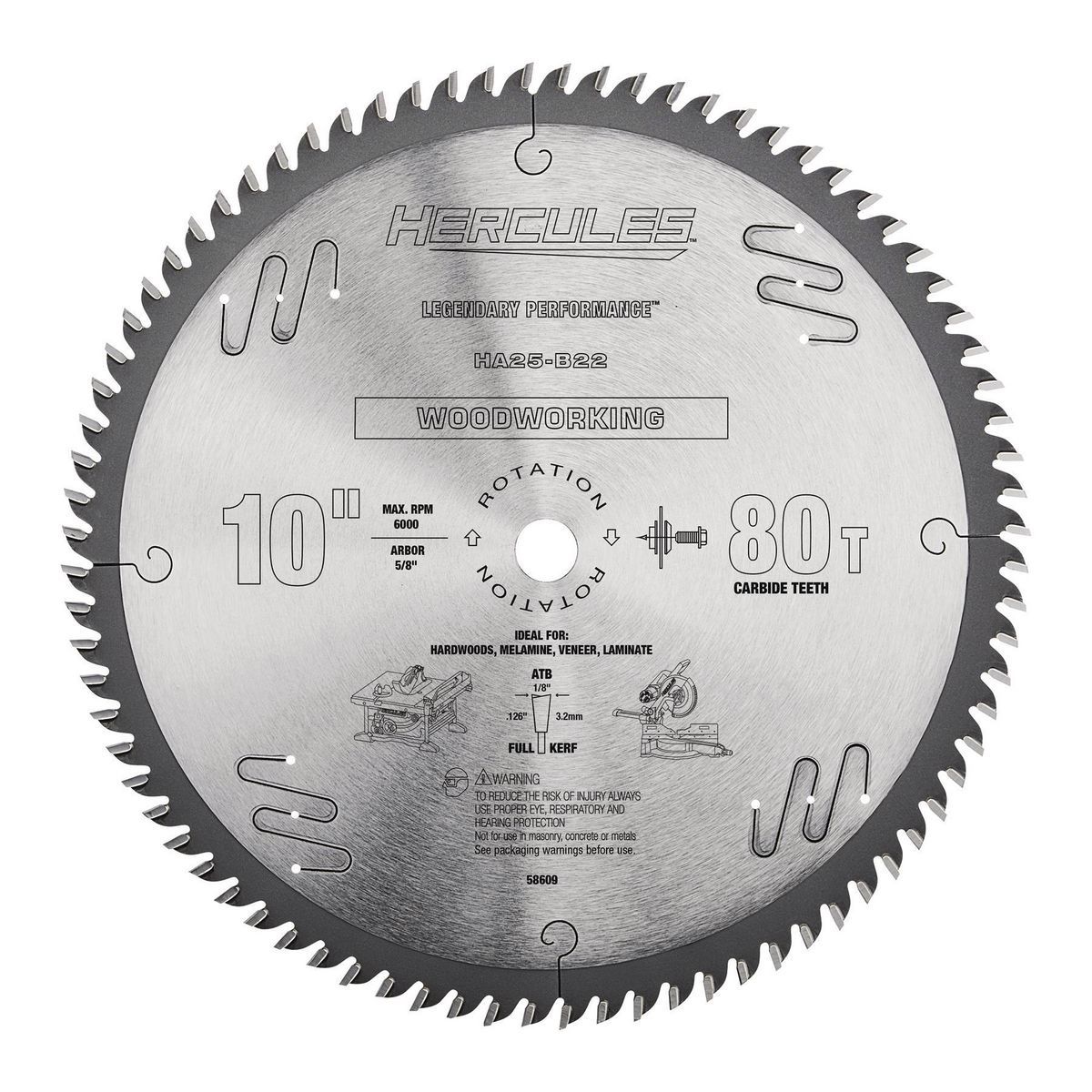 HERCULES 10 in., 80T Woodworking Circular Saw Blade