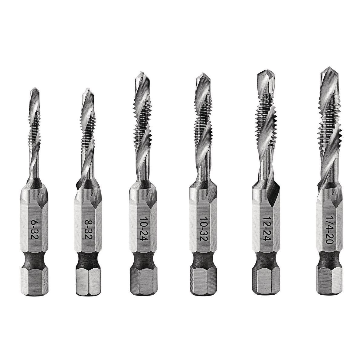 HERCULES SAE Combination Drill/Tap Bit Set, 6 Piece