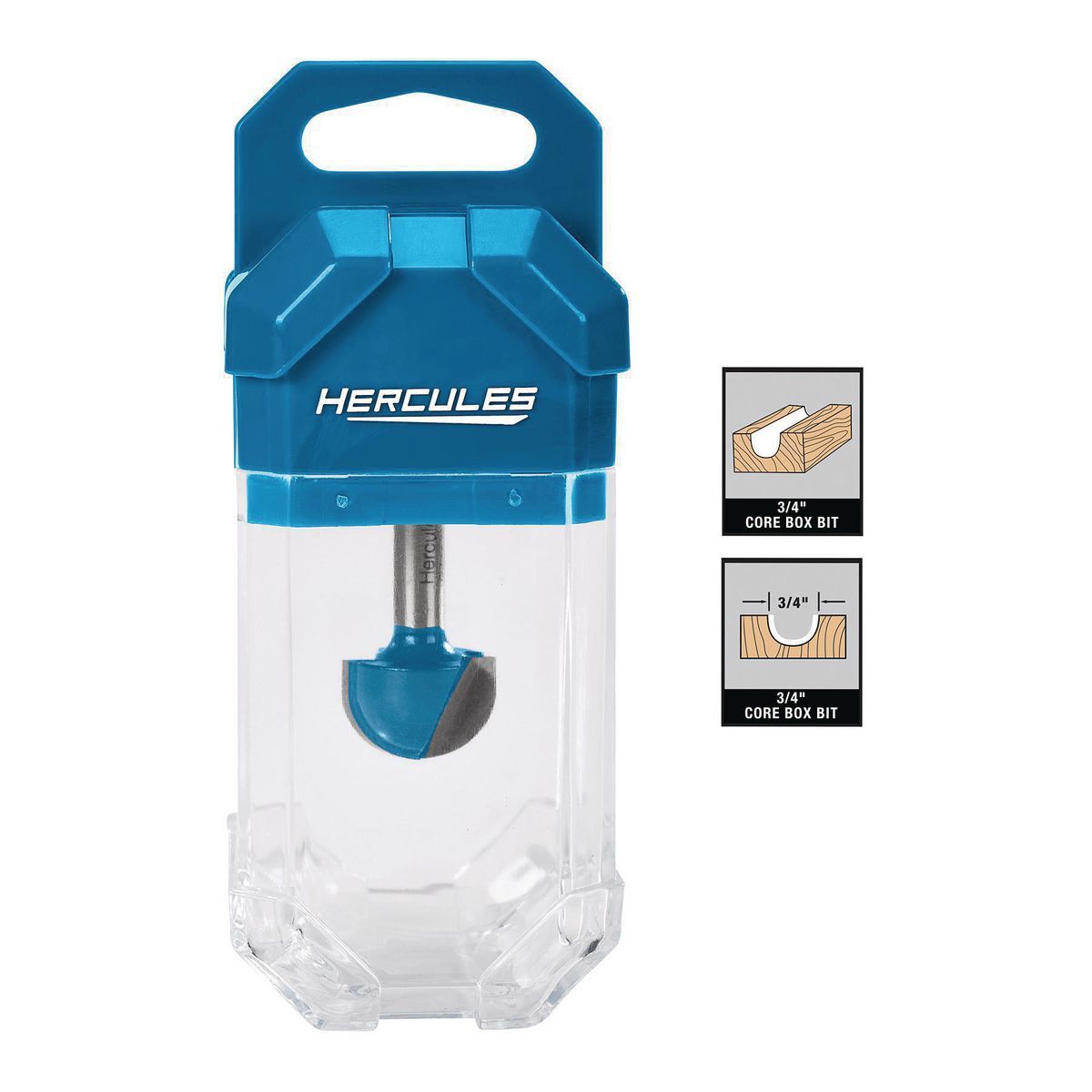 HERCULES 3/4 in. Core Box Router Bit with 1/4 in. Shank