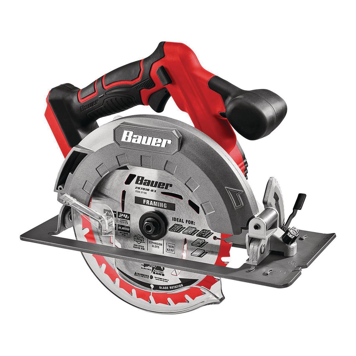 BAUER 20V Brushless Cordless 7-1/4 in. Circular Saw - Tool Only