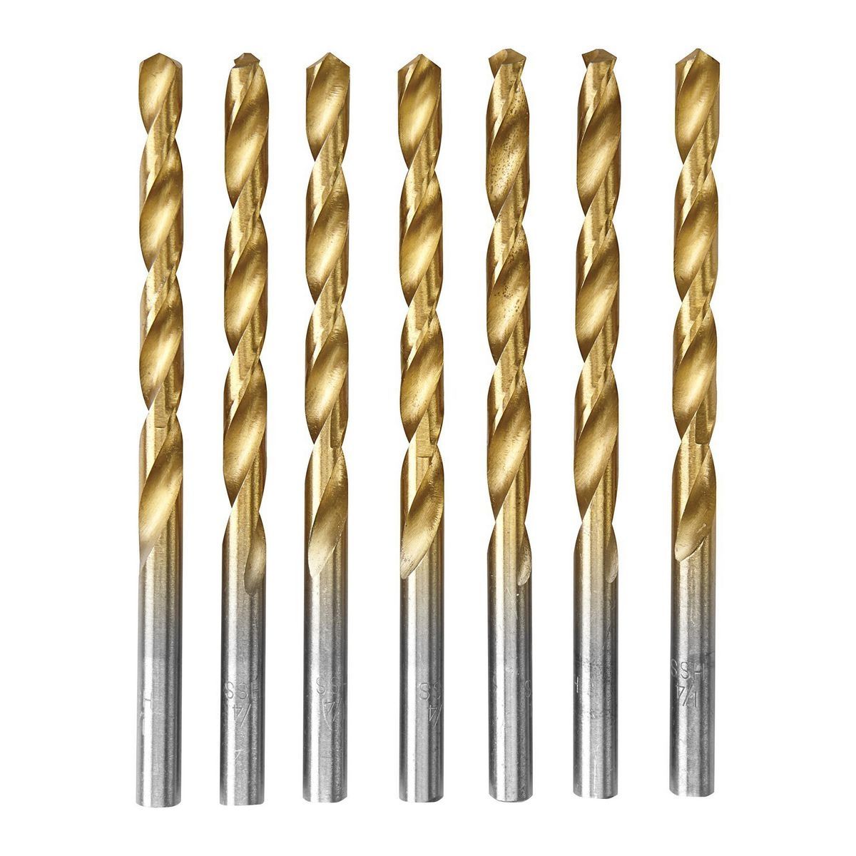 WARRIOR 1/4 in. Titanium High Speed Steel Drill Bits, 7 Piece