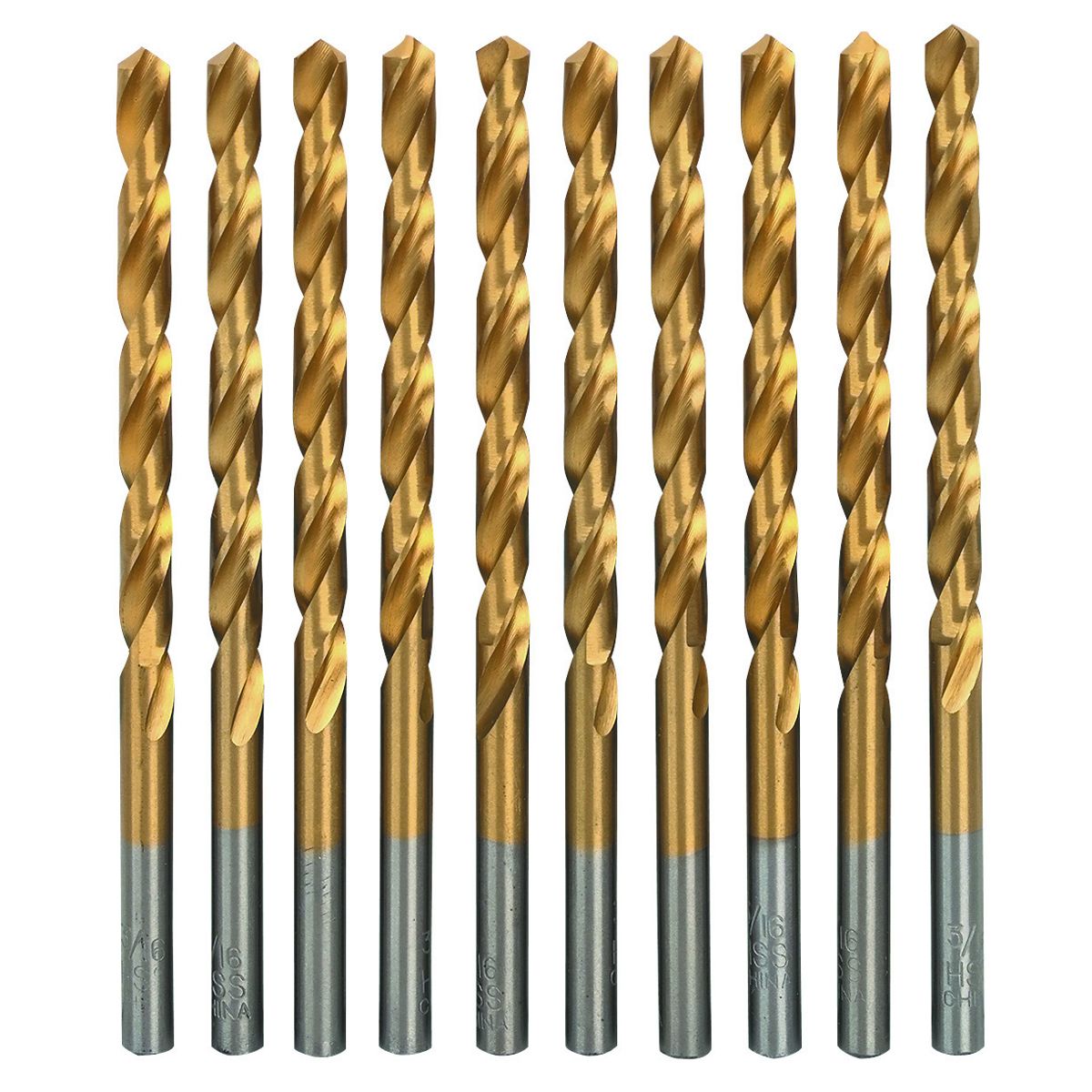 WARRIOR 3/16 in. Titanium High Speed Steel Drill Bits, 7 Piece