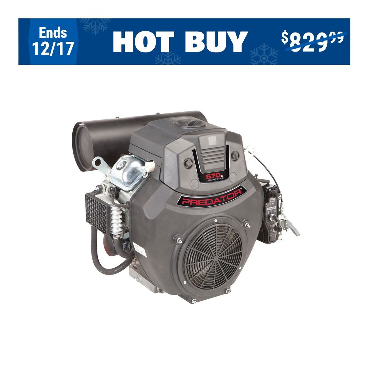 PREDATOR 22 HP (670cc) V-Twin Horizontal Shaft Gas Engine, EPA