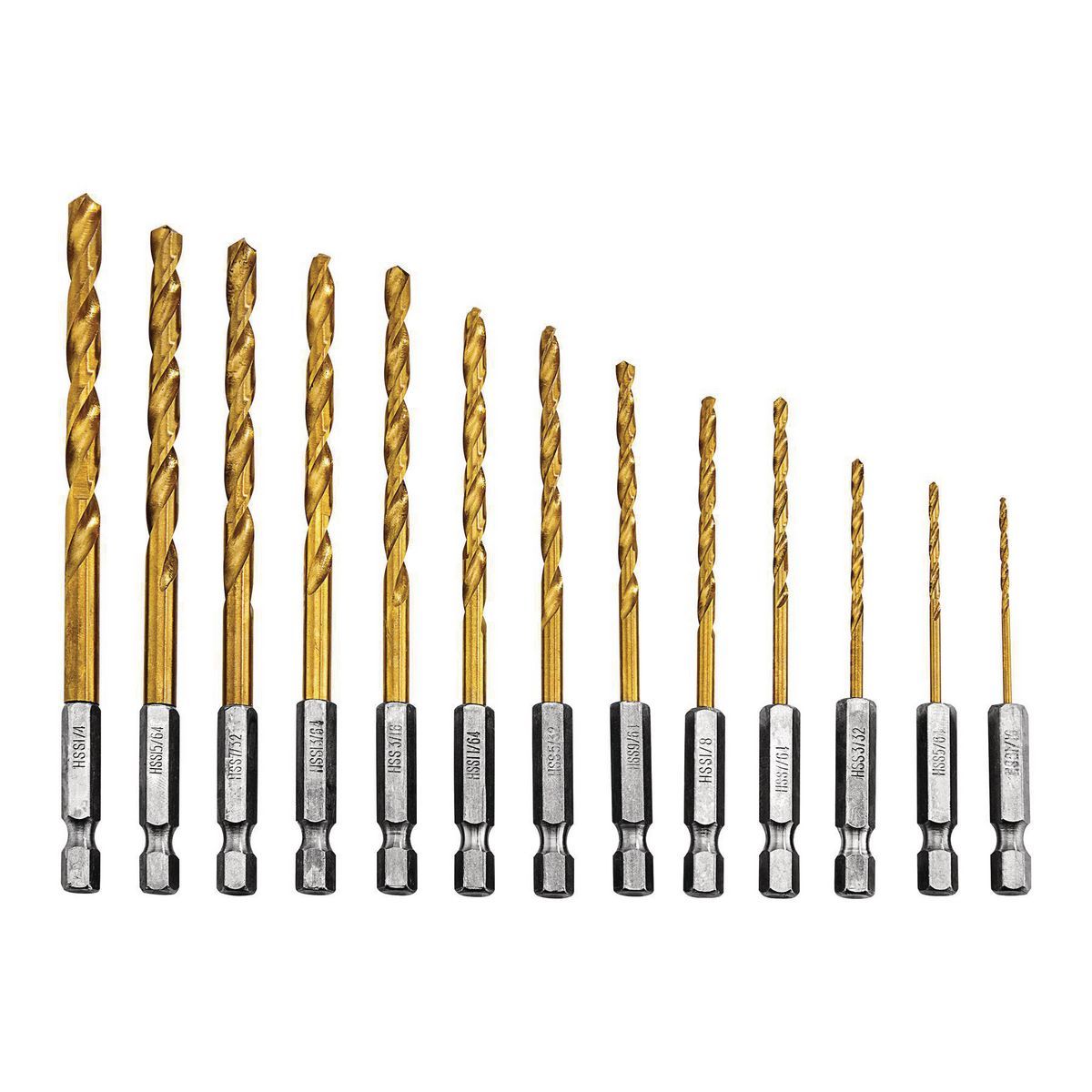 WARRIOR Titanium Hex Shank Drill Bit Set, 13 Piece