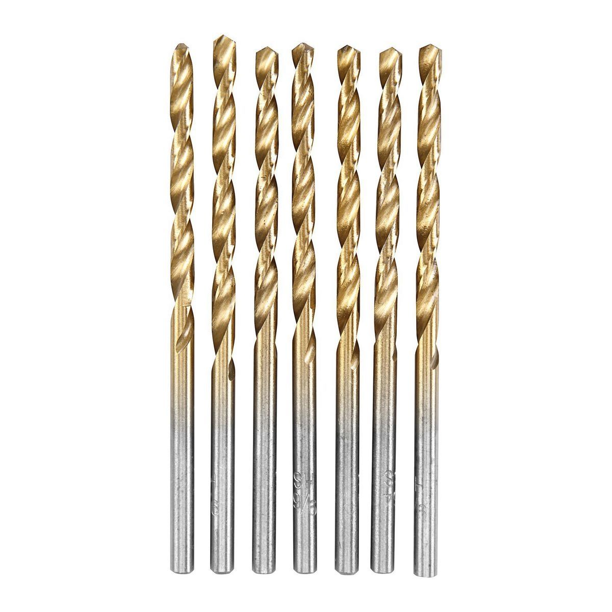 WARRIOR 9/64 in. Titanium High Speed Steel Drill Bits, 7 Piece