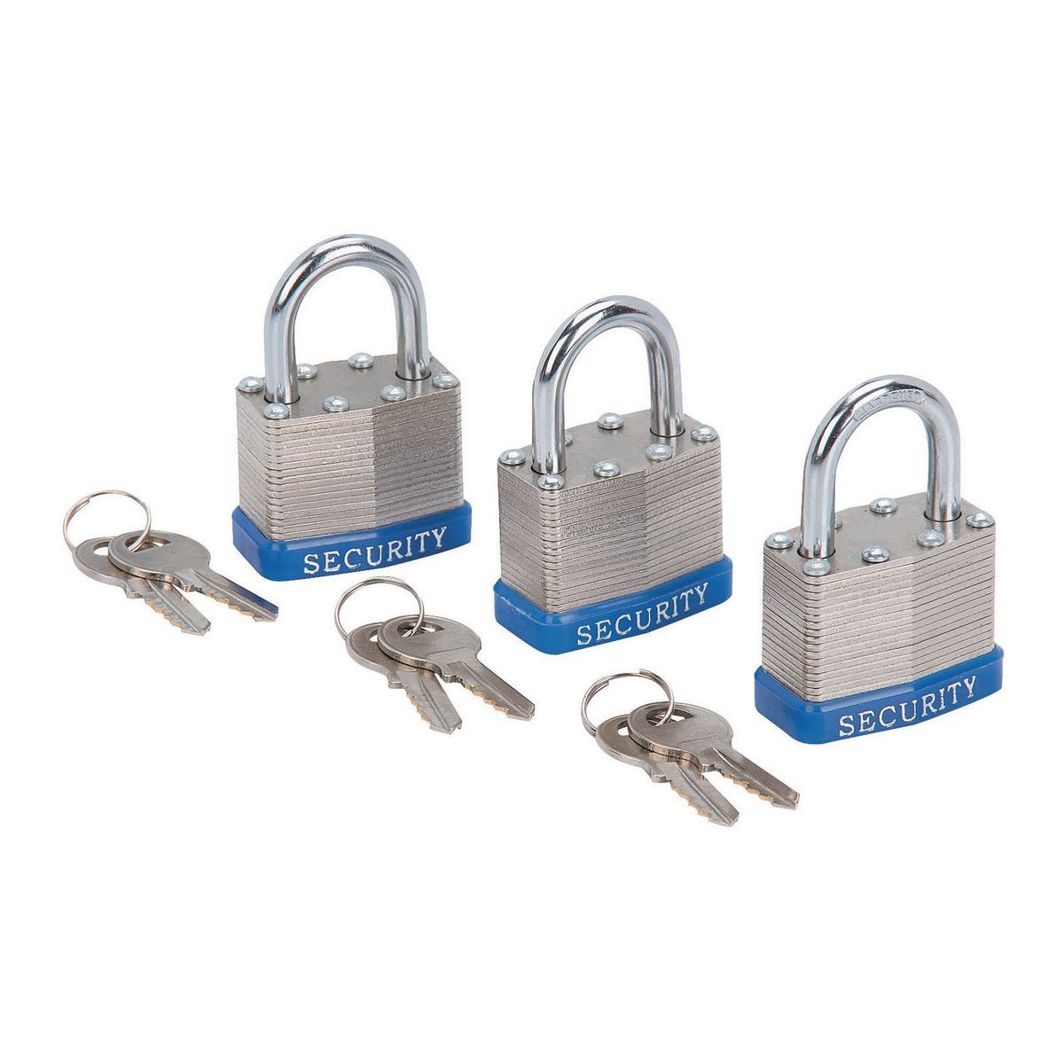 HFT 1-1/2 in. Keyed-Alike Padlocks, 3 Pack