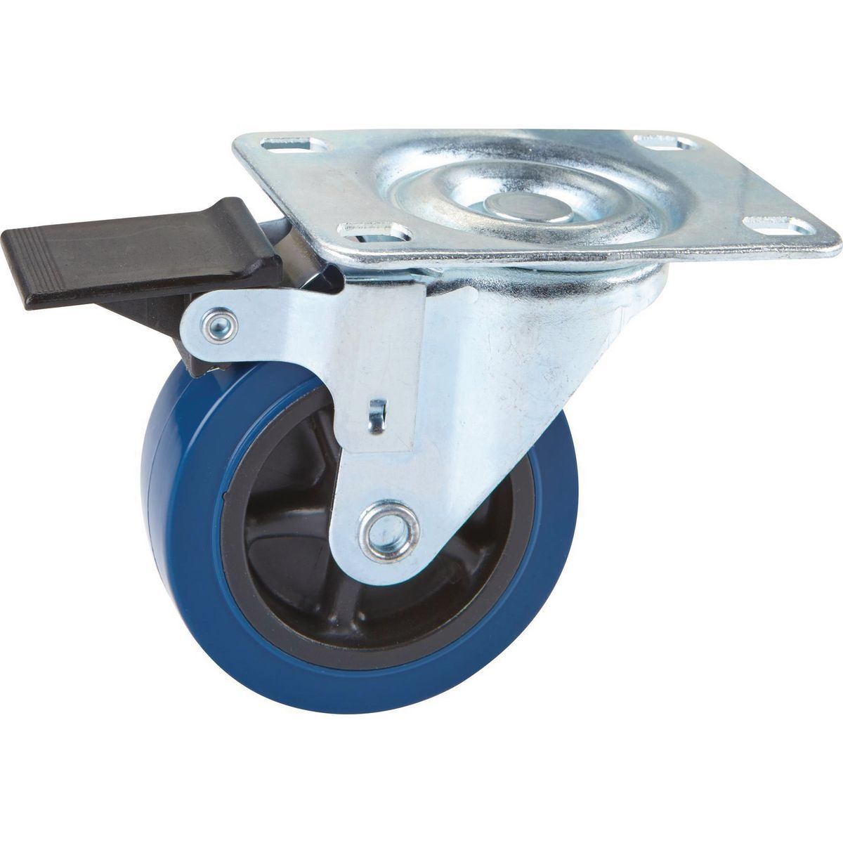 EVERBILT 3 in. Rubber Light Duty Swivel Caster with Brake