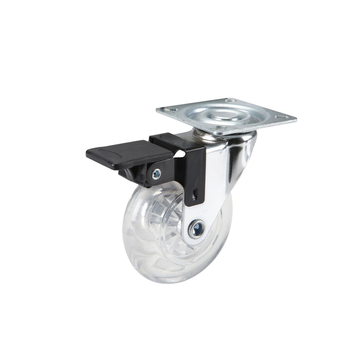 HAUL-MASTER 3 in. Clear Polyurethane Light Duty Swivel Caster with Brake