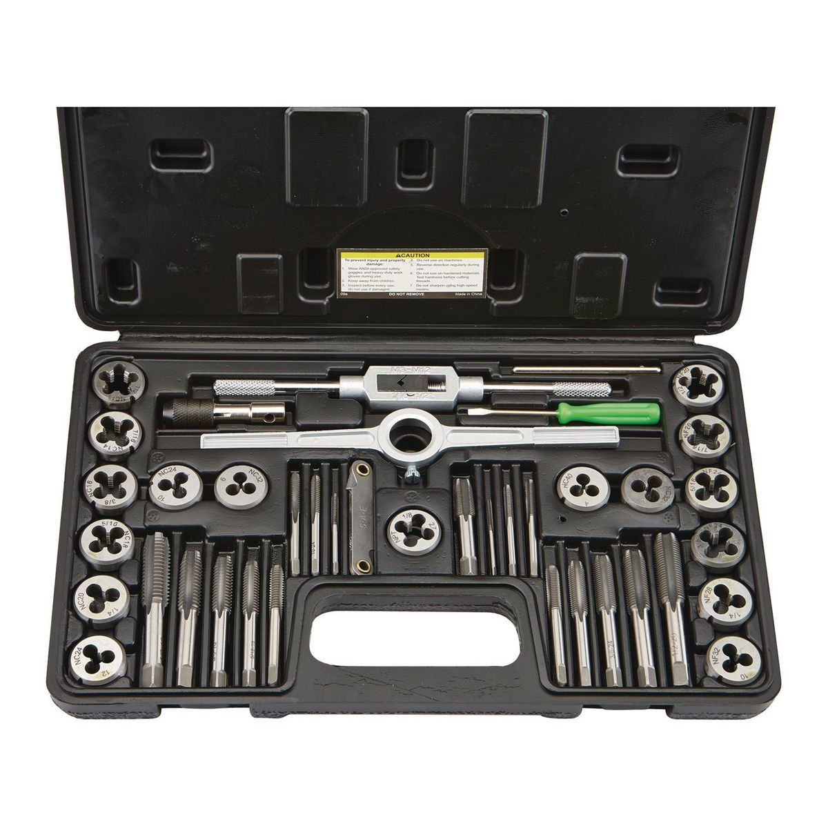 PITTSBURGH Carbon Steel SAE Tap and Die Set, 40 Piece