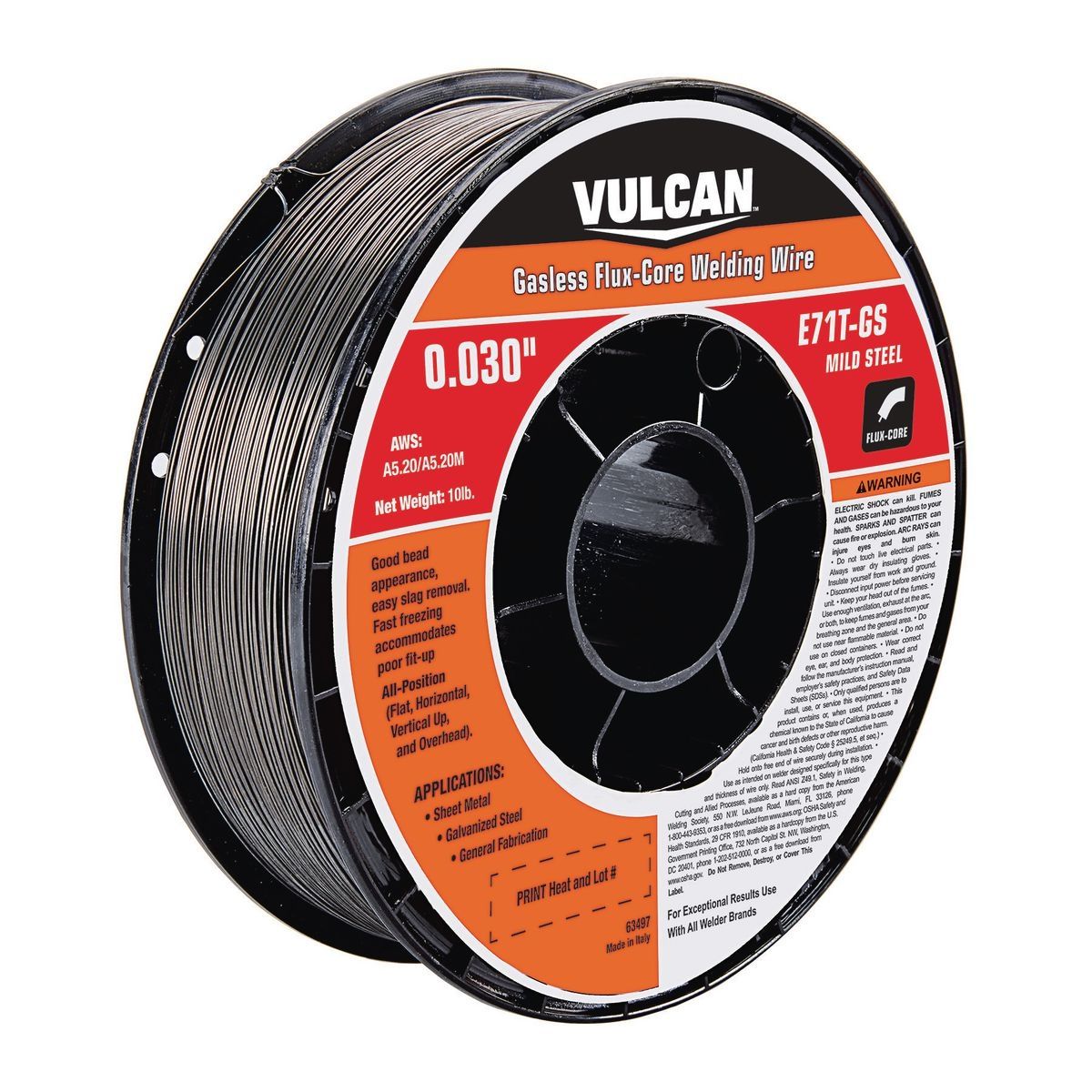 VULCAN 0.030 in. E71T-GS Flux Core Welding Wire, 10 lb. Roll