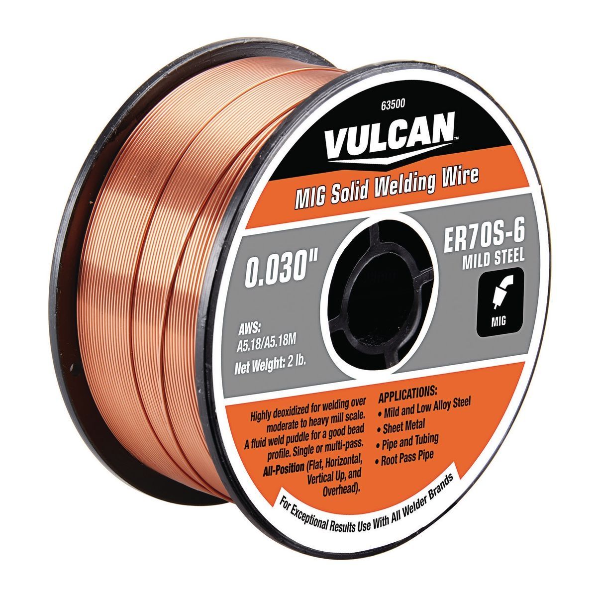 VULCAN 0.030 in. ER70S-6 MIG Solid Welding Wire, 2 lb. Roll