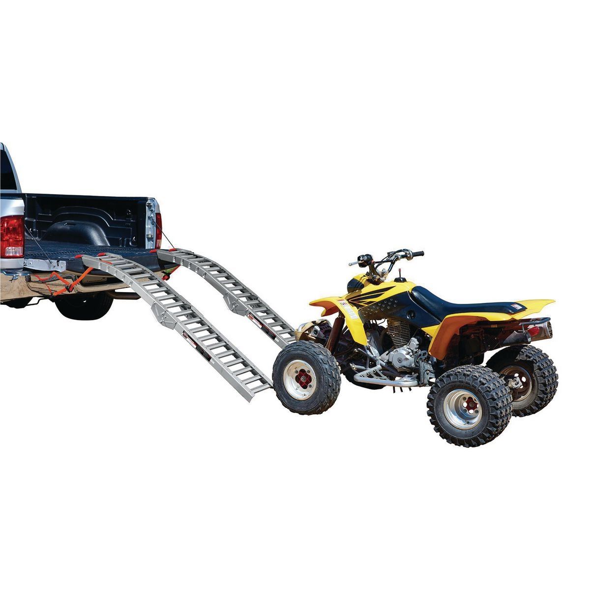 HAUL-MASTER 1400 lb.-Capacity 12 in. x 84 in. Folding Arched Aluminum/Steel Loading Ramps, Set of Two