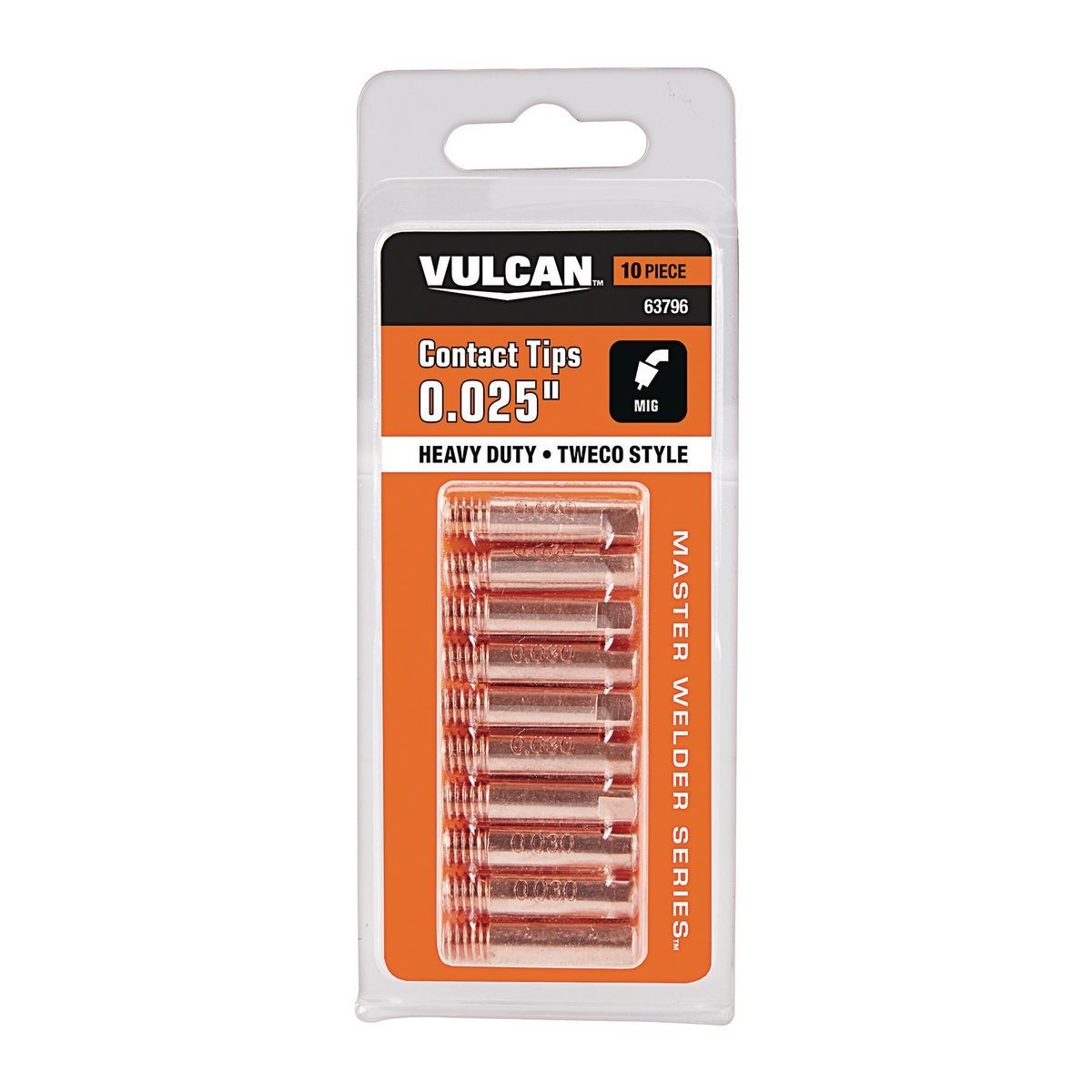 VULCAN 0.025 in. MIG Welding Contact Tips, 10 Pack