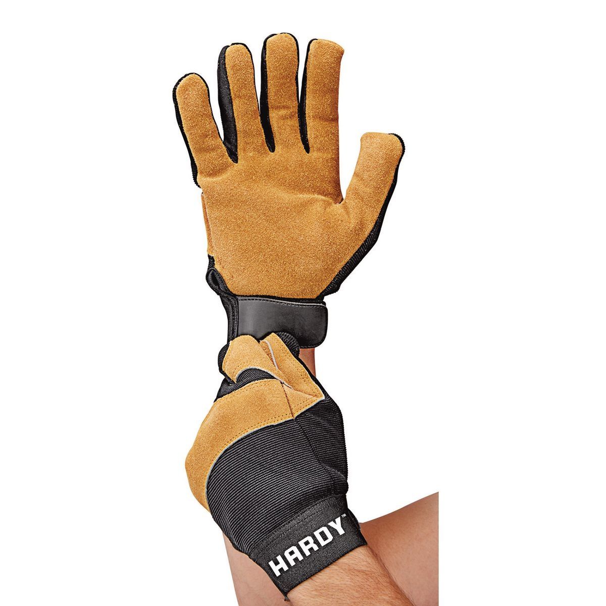 HARDY Split Leather Work Gloves with Flex Back, X-Large