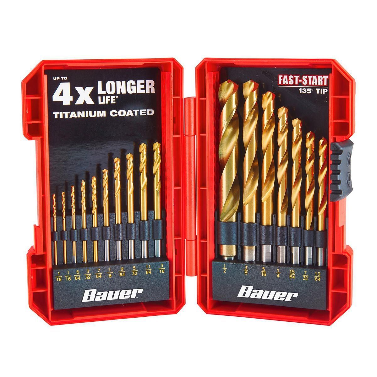 BAUER Titanium Drill Bit Set, 17 Piece