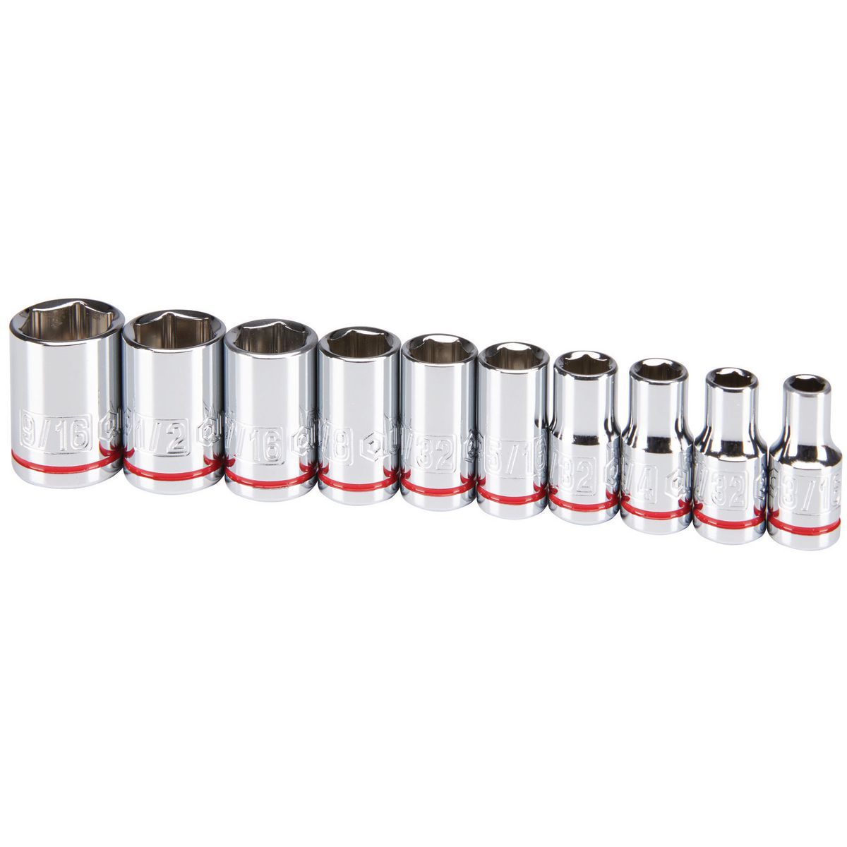 QUINN 1/4 in. Drive SAE Chrome Socket Set, 10 Pc.